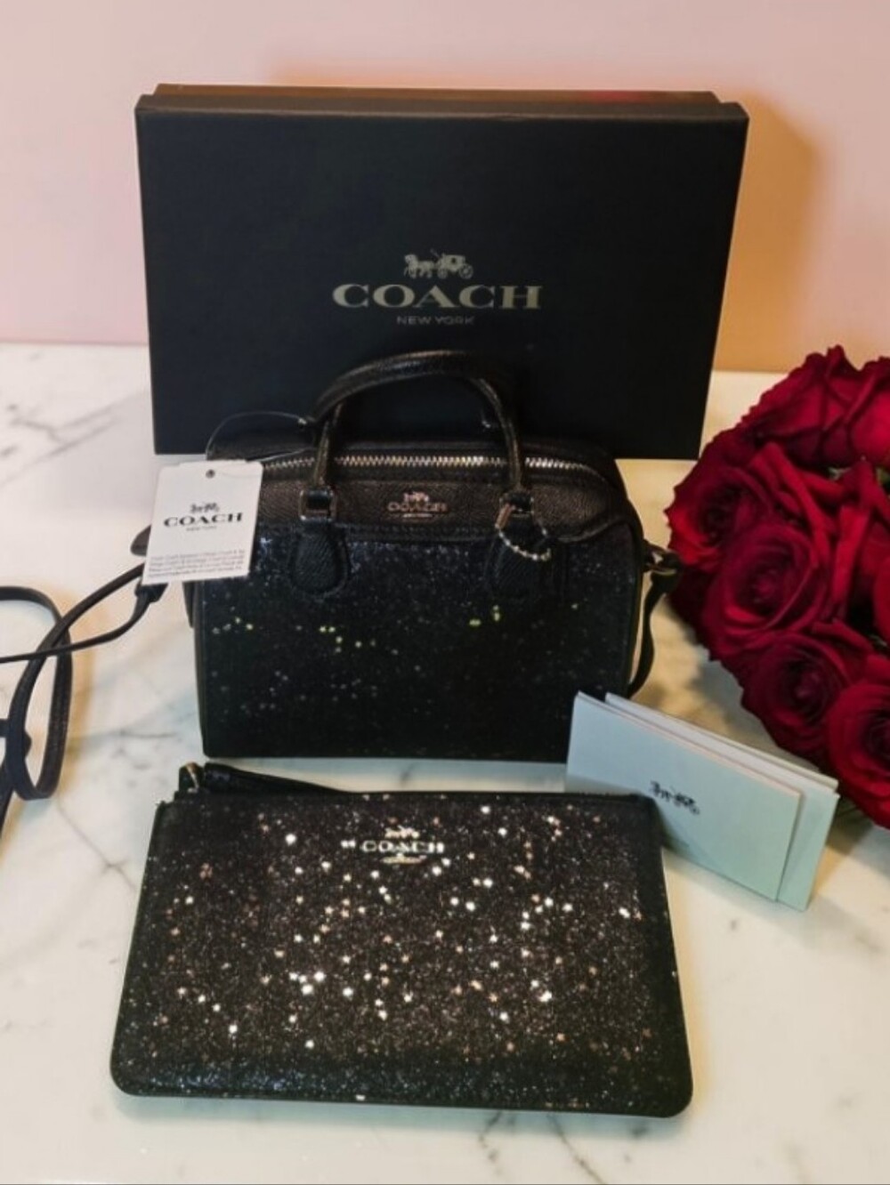 Coach Star Glitter Set Mini Bennett Satchel & Boxed Wristlet Rare Bundle NEW